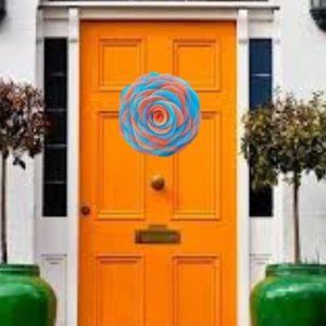 Orange Blue Rose wall art